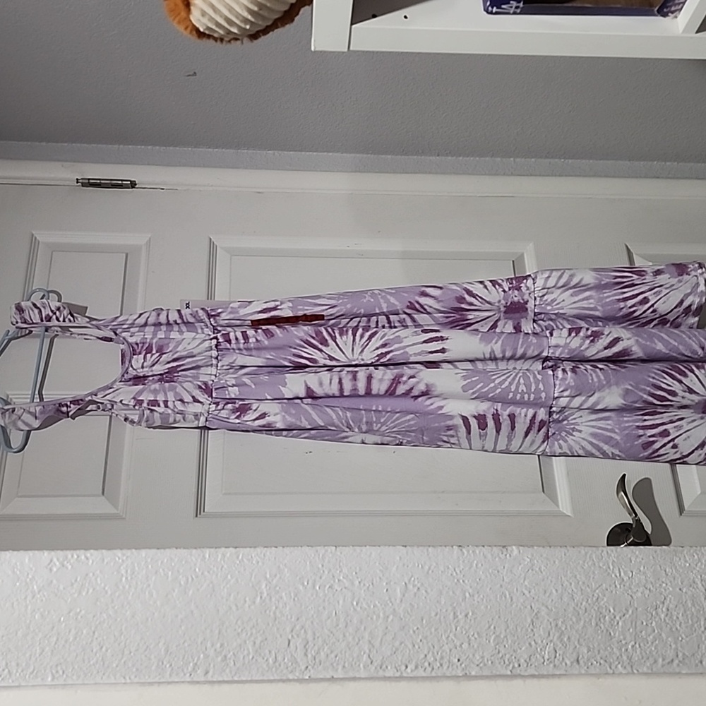 New with tags girls purple tie dye dress youth size M 10/12
